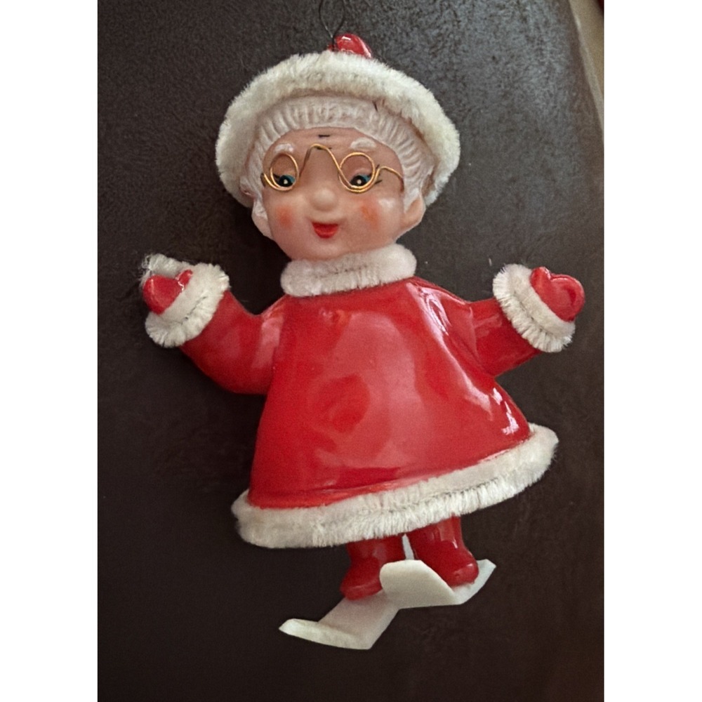 Vintage Skating Mrs‎ Claus Christmas Ornament